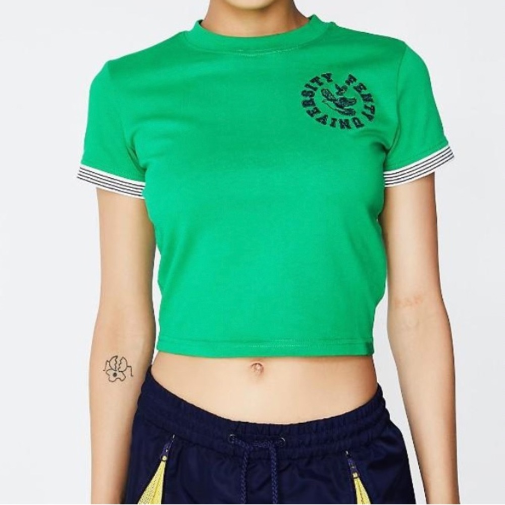 Puma x Fenty by Rihanna “Fenty University” Green crop top